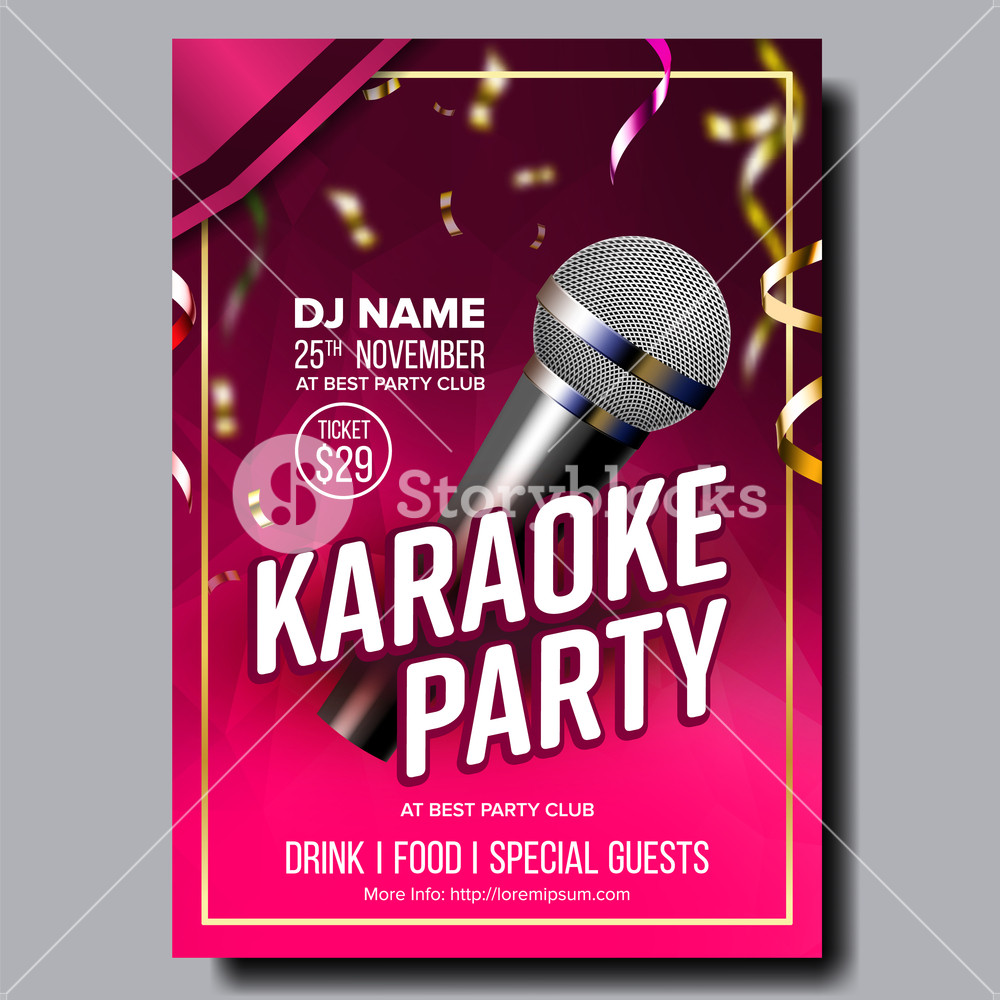 1000x1000 Karaoke Poster Vector Club Background Mic Design Karaoke Disco