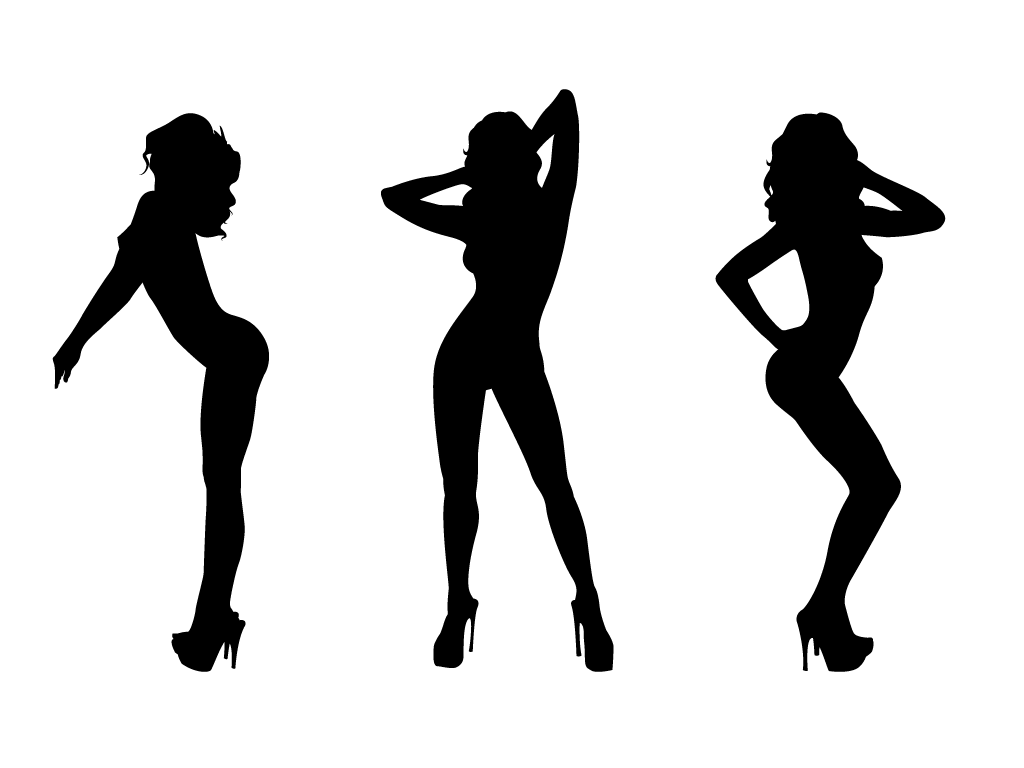 1024x768 Sexy Silhouette Vector Club Girls Pack Web Design