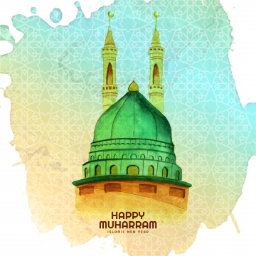 360x360 Watercolor Happy Muharram Background, Abstract, Happy, Muharram