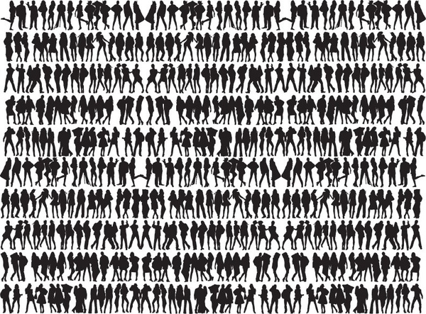 600x443 Free Big Collection Of People Silhouettes Vector Graphic Free