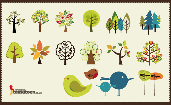600x370 Tree Vector Collection Download Free Vector Art Free Vectors