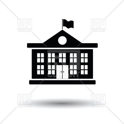 School Building Icon, College Or University On White Background 400x400 School Building Icon, College Or University On White Background