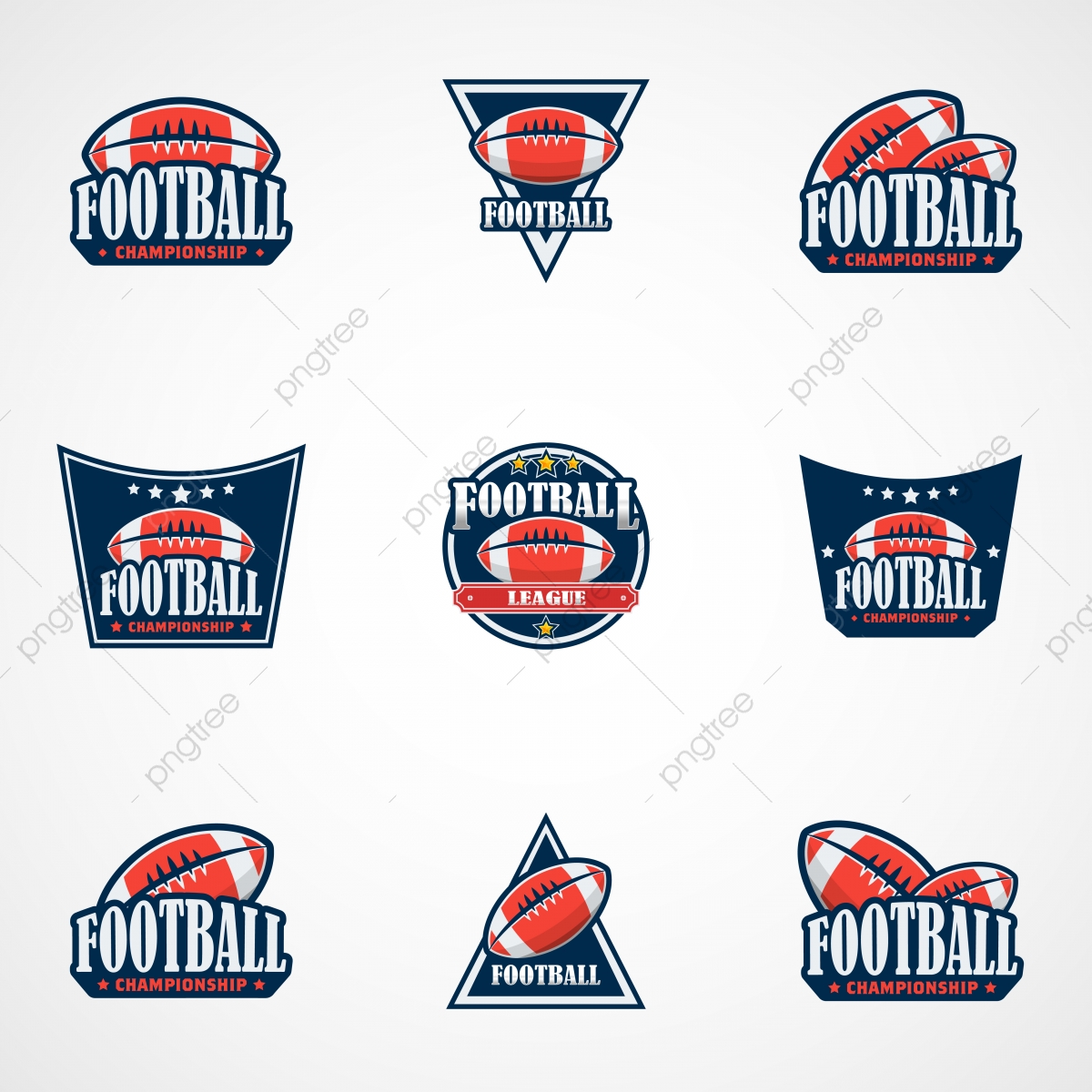 Set Of American Football Logo Template Vector College Logos Ill 1200x1200 Set Of American Football Logo Template Vector College Logos Ill