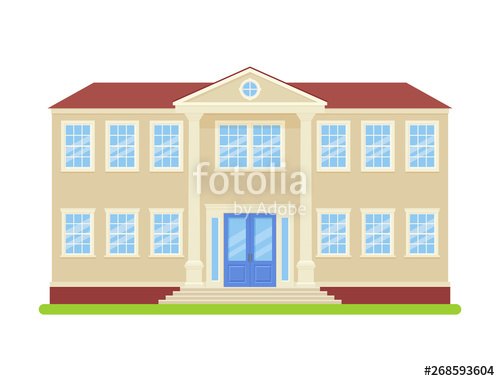 University Building Vector College Front View Facade 500x381 University Building Vector College Front View Facade
