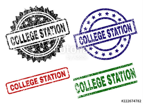 College Station Seal Prints With Distress Style Black, Green,red 500x363 College Station Seal Prints With Distress Style Black, Green,red