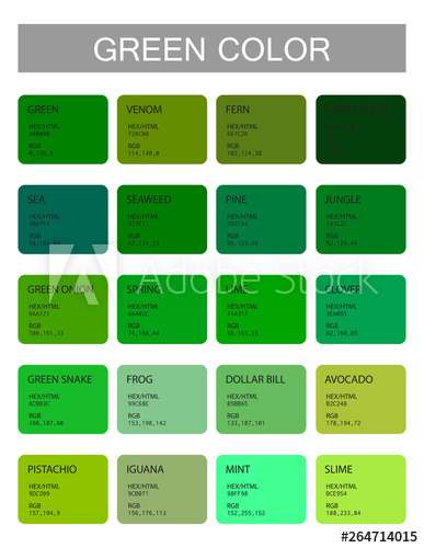387x500 Green Color Codes And Names Selection Of Colors For Design