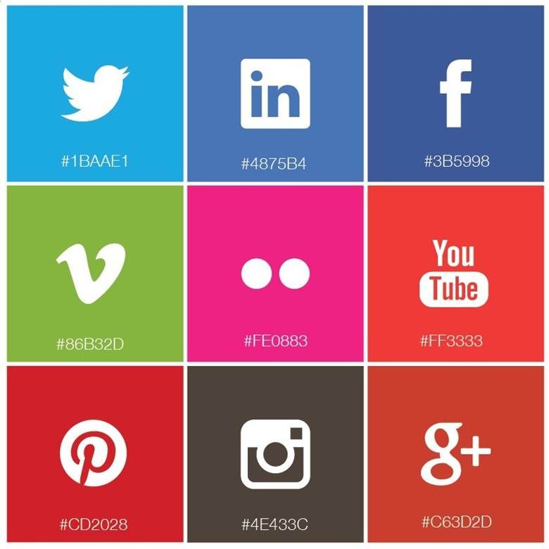780x780 Social Icons Color Code Infographics Social Icons, Social