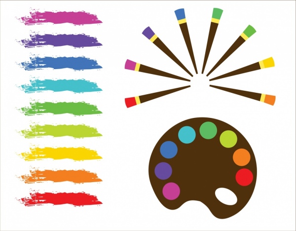 600x468 Water Color Codes Samples Colorful Grunge Brush Icons Free Vector