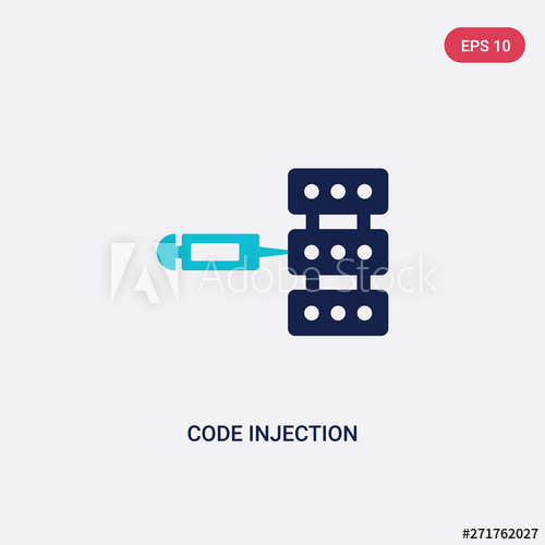 500x500 Two Color Code Injection Vector Icon From Cyber Concept Isolated