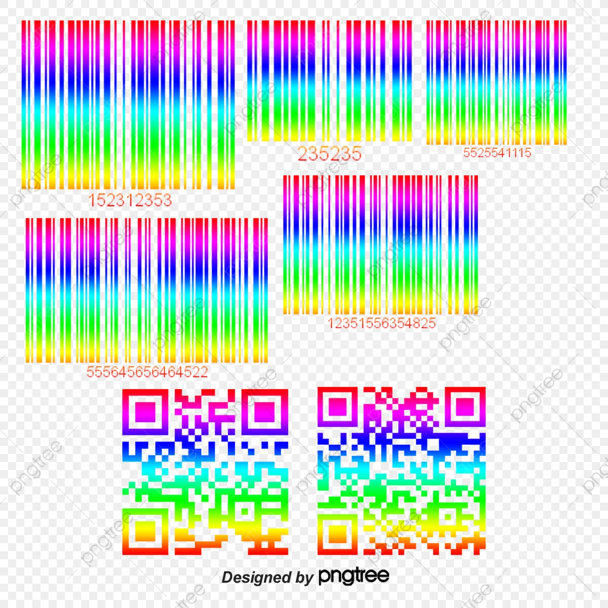 1200x1200 Barcode Color Decoration Dimensional Code Vector, Color, Colorful