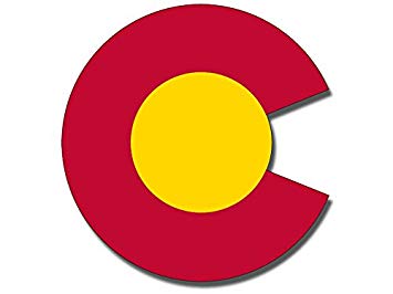 355x266 American Vinyl Colorado C Logo Shaped Sticker