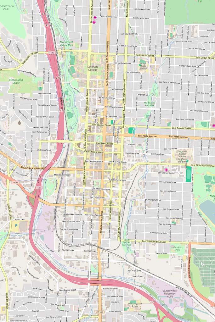 683x1024 Detailed Editable Vector Map Of Colorado Springs Map Illustrators