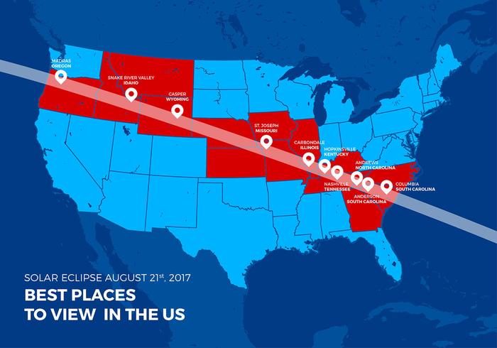 700x490 Us Total Solar Eclipse Map Best Places Free Vector