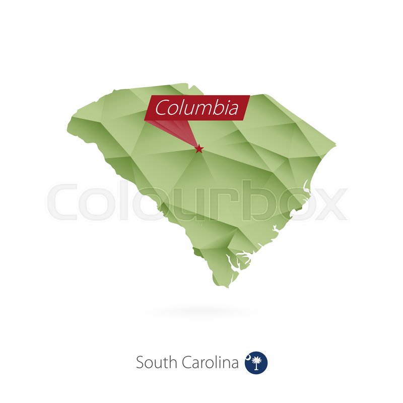 800x800 Green Gradient Low Poly Map Of South Stock Vector Colourbox