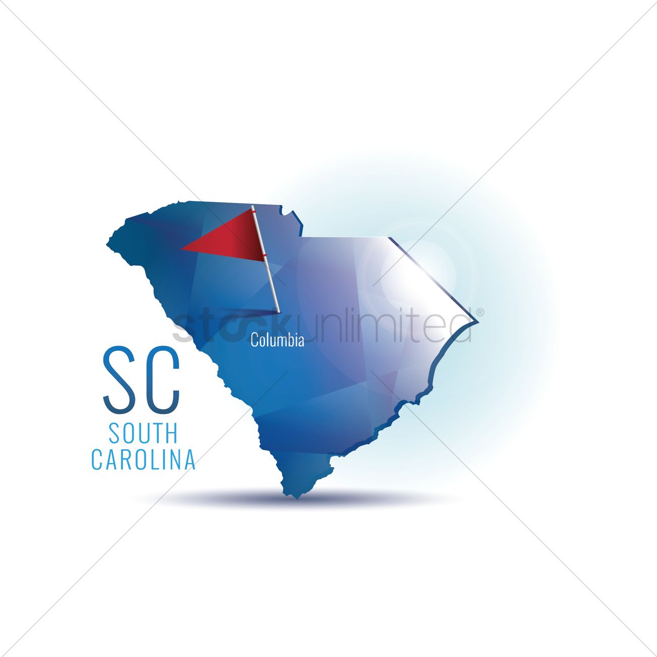 1300x1300 South Carolina Map With Capital City Vector Image