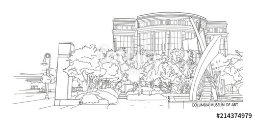 500x238 Columbia Sc Museum Of Art On Main Street Stock Image