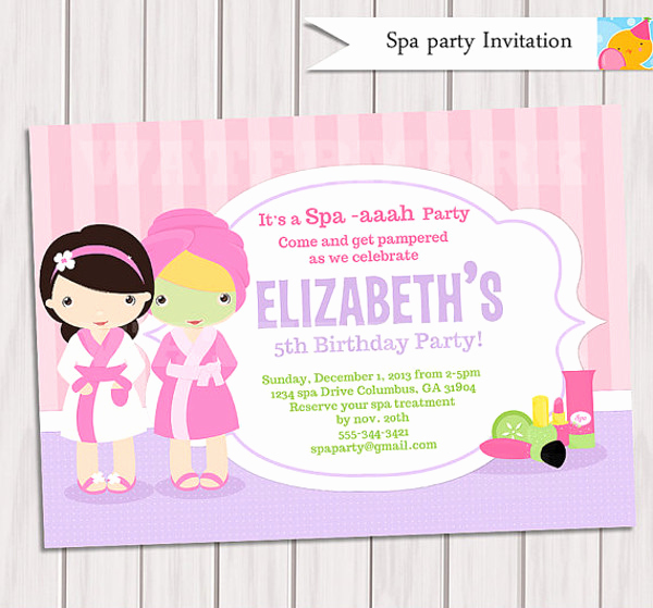 Free Spa Party Printables Fresh Spa Party Invitations 600x559 Free Spa Party Printables Fresh Spa Party Invitations