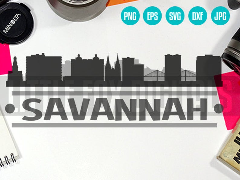 Vector Savannah Georgia Usa Skyline City East Etsy 794x596 Vector Savannah Georgia Usa Skyline City East Etsy
