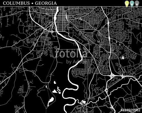 Simple Map Of Columbus, Georgia Stock Image And Royalty Free 500x399 Simple Map Of Columbus, Georgia Stock Image And Royalty Free
