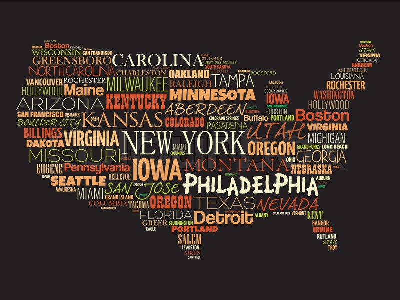 Usa Map Word Cloud Collage With Most Stock Vector Colourbox 800x600 Usa Map Word Cloud Collage With Most Stock Vector Colourbox