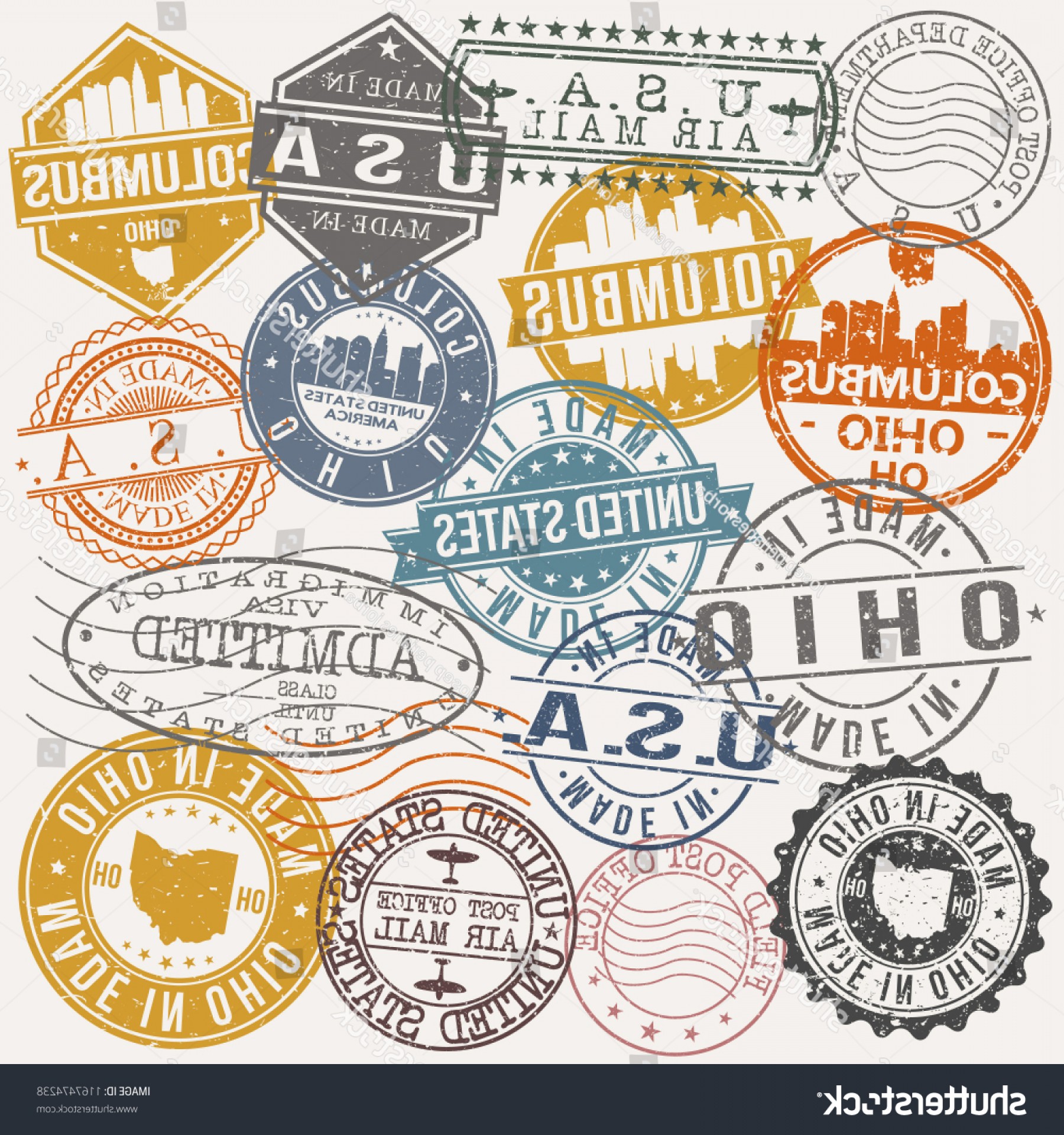 1800x1920 Columbus Ohio Stamp Vector Art Postal Createmepink