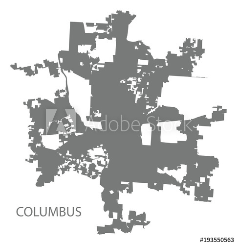 485x500 Columbus Ohio City Map Grey Illustration Silhouette