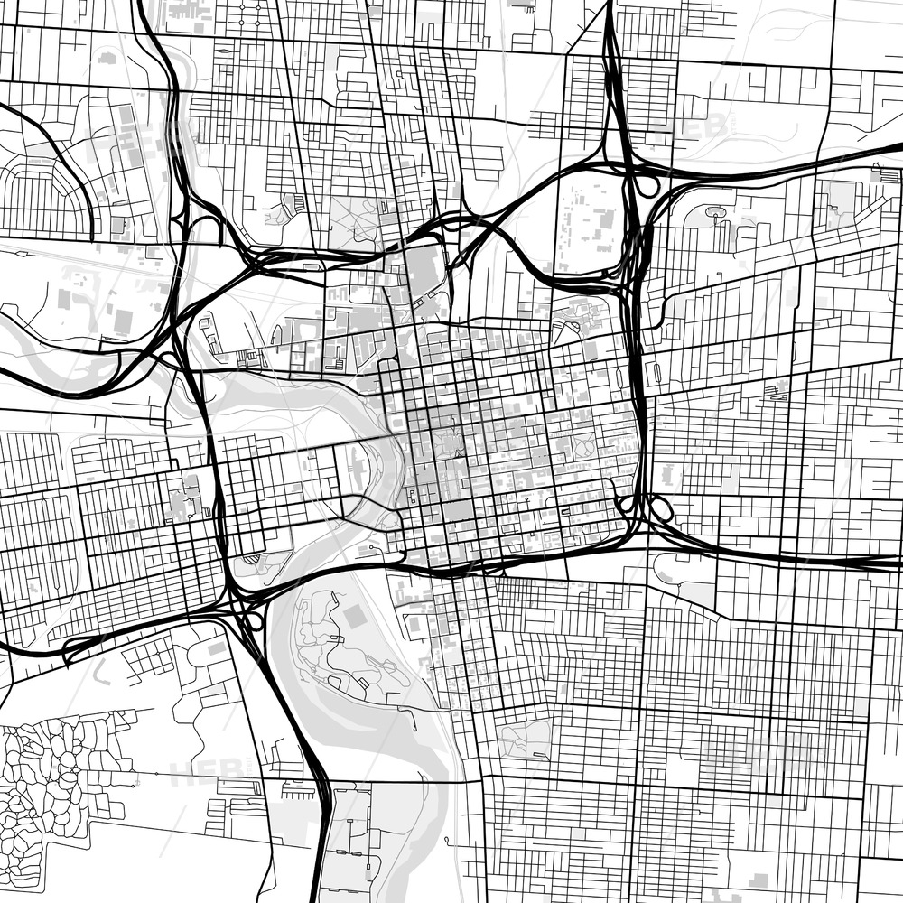 1000x1000 Downtown Map Of Columbus, Light Hebstreits Sketches