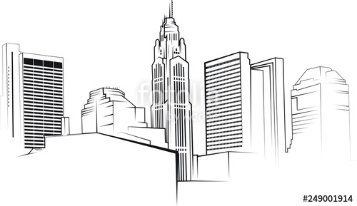 500x289 Columbus, Ohio Skyline Vector Illustration Stock Image