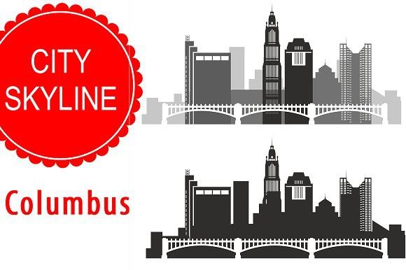 580x386 Columbus, Ohio Vector Skyline