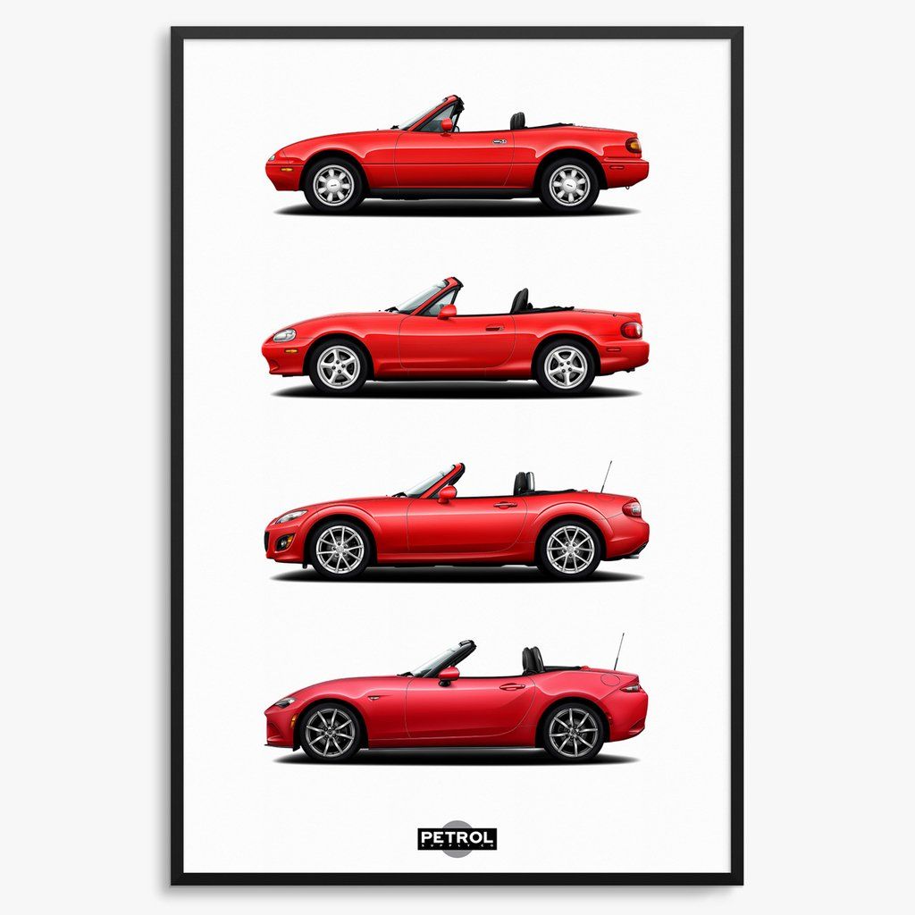 1024x1024 Mazda Mx Miata Generations Print Mx