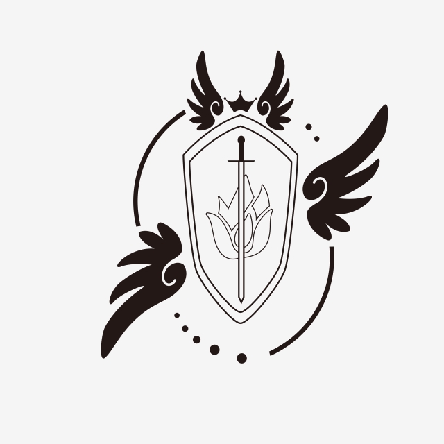 640x640 Wing Shield Sword Fire Banner Vector Combination, Banner, Fire