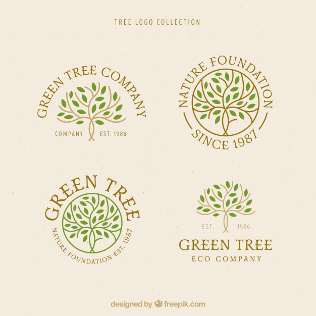 626x626 Tree Logos Collection In Flat Style Vector Free Download