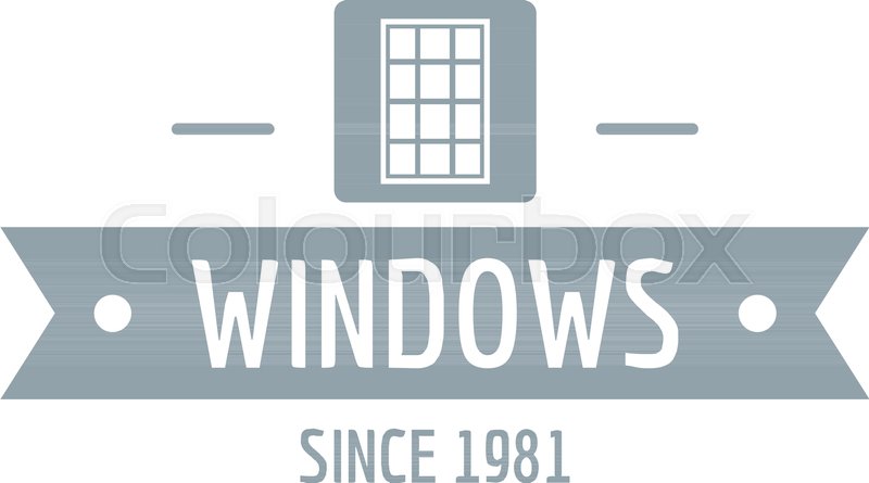 800x445 Window Company Logo Gray Monochrome Stock Vector Colourbox