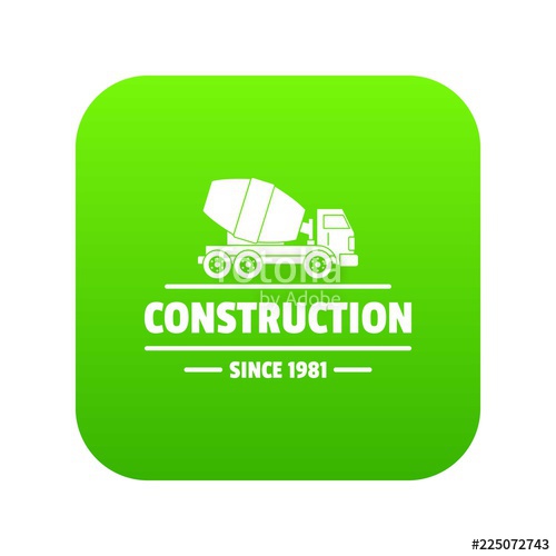 500x500 Construction Company Icon Green Vector Isolated On White