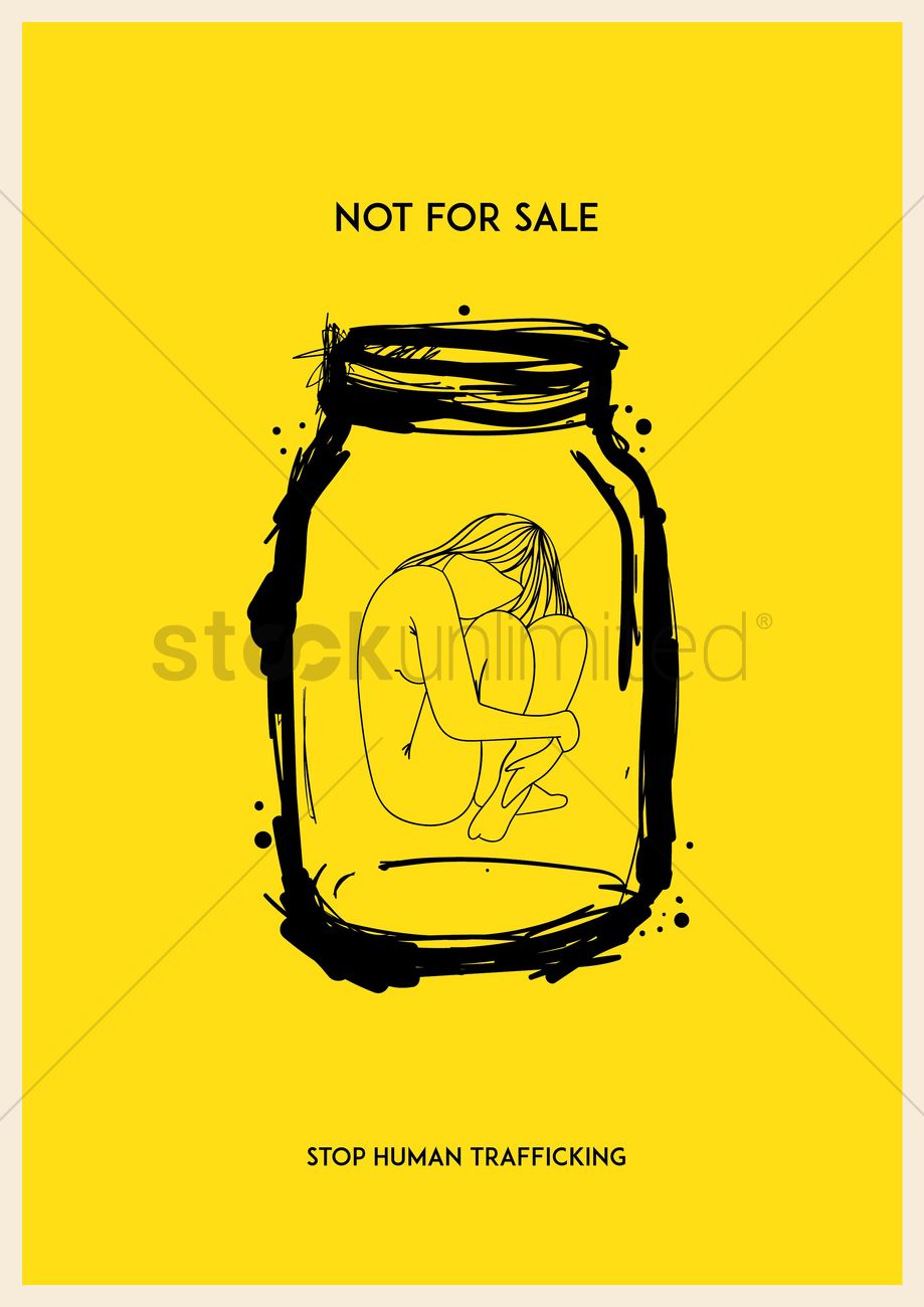 919x1300 Human Trafficking Poster Vector Image
