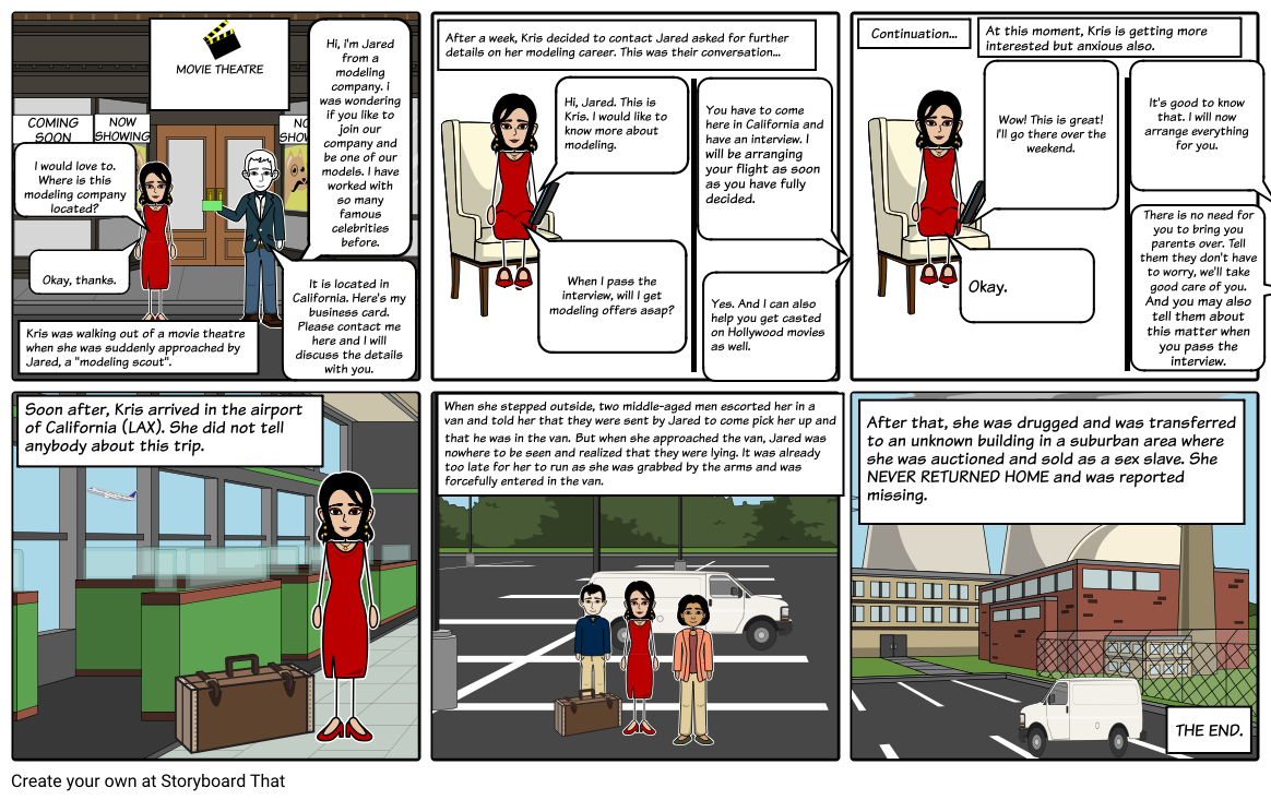 1164x733 Comic Strip About Human Trafficking Storyboard