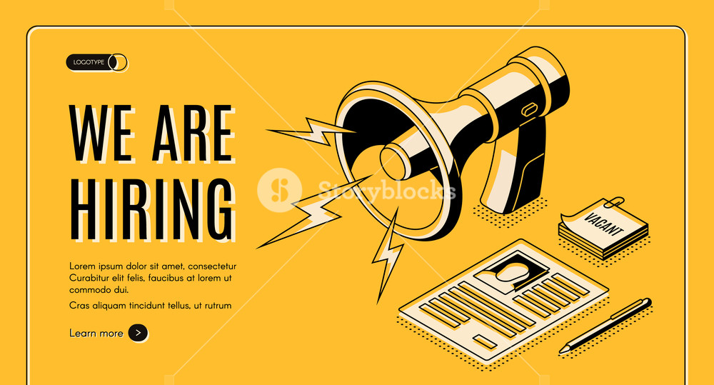 1000x539 Hiring Agency Isometric Vector Web Banner With Job Applicant