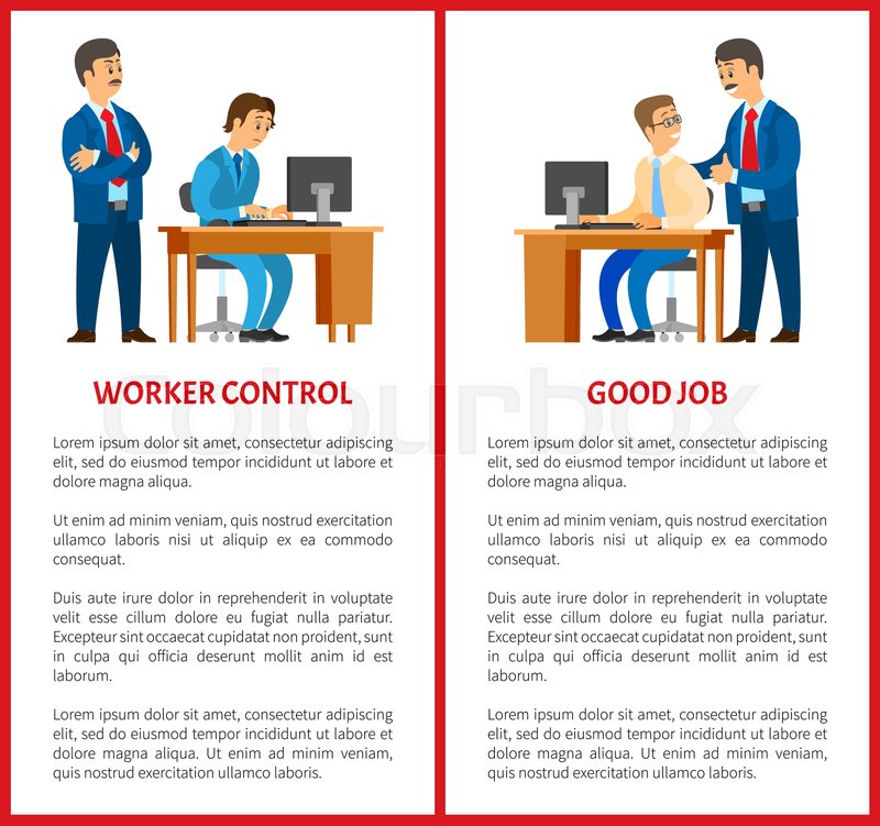 800x751 Working Control And Good Job Posters Stock Vector Colourbox
