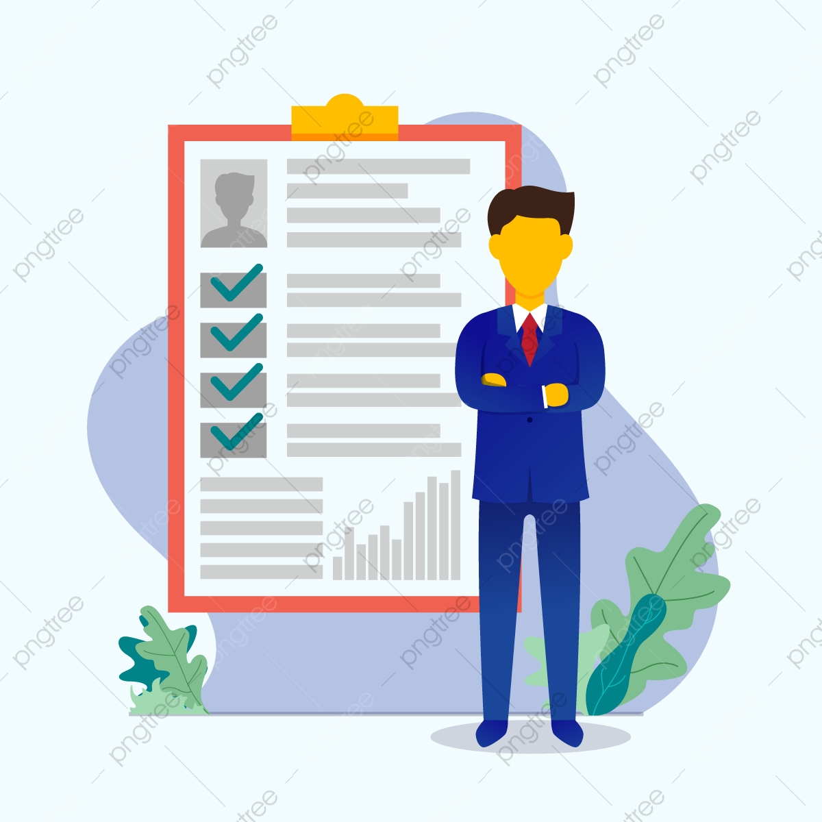 1200x1200 Business People Candidate Recruitment Vector Illustration