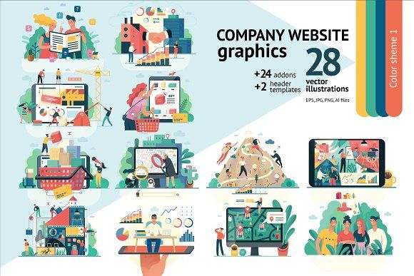 580x387 Company Website Vector Illustrations Illustrations