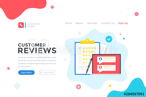 500x334 Customer Reviews Online Survey, Rating Stars, Feedback Concept