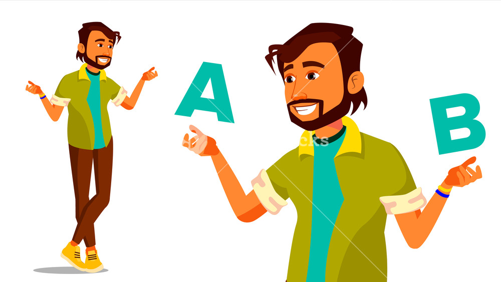 Indian Man Comparing A With B Vector Creative Idea Balancing 1000x563 Indian Man Comparing A With B Vector Creative Idea Balancing