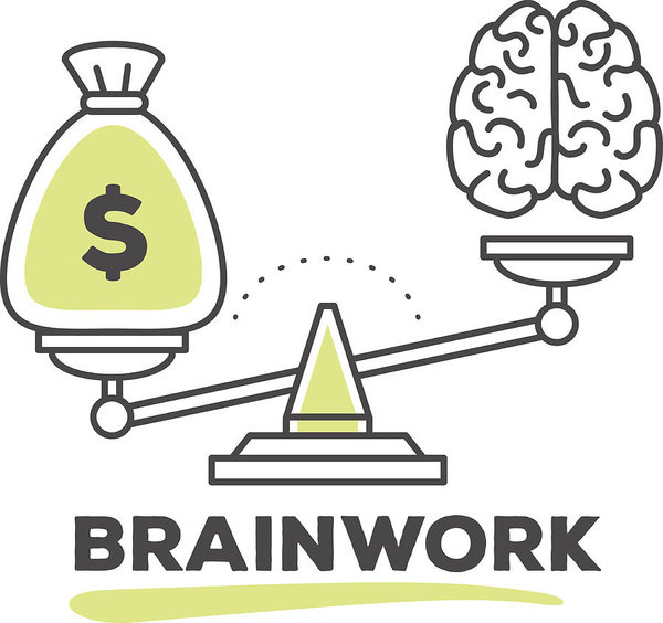 600x564 Vector Illustration Of Mechanism To Compare Value Of Brain Work