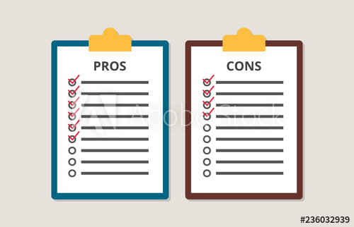 Pros And Cons Versus Compare Choice Checklist In Clipboard Vector 500x322 Pros And Cons Versus Compare Choice Checklist In Clipboard Vector