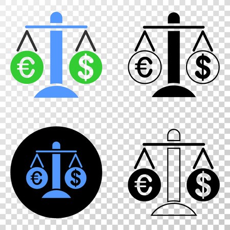 450x450 Compare Euro Dollar Vector Pictogram With Contour, Black