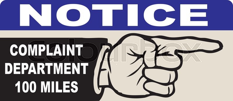 800x348 Notice, The Department Of Complaints Stock Vector Colourbox