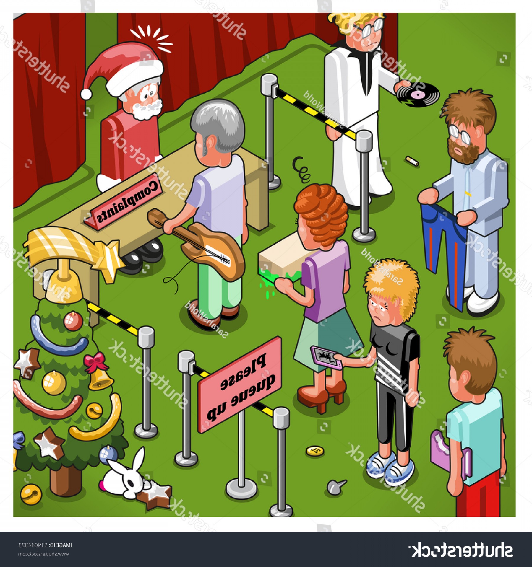 1800x1920 Santa Claus Complaints Desk Queue People Soidergi
