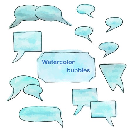 450x450 Watercolor Bubbles Set Design Elements For Text, Thoughts
