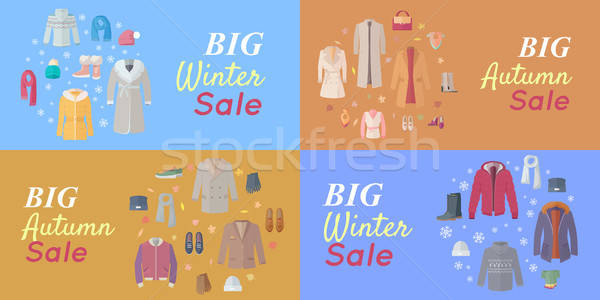 600x300 Seasonal Sales Vector Concepts In Flat Design Vector Illustration