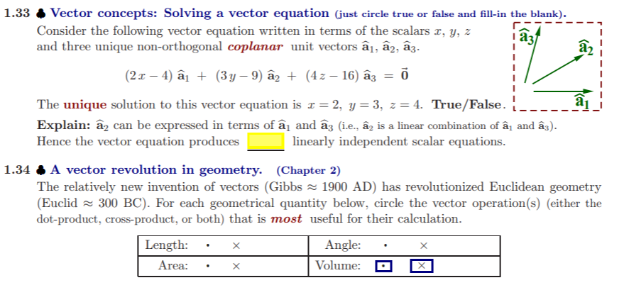 879x409 Solved Vector Concepts Solving A Vector Equation